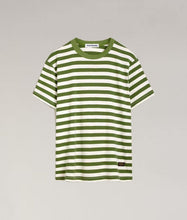 Load image into Gallery viewer, Green striped Kings Of Indigo T-shirt flat product photo