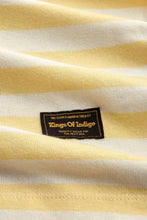 Load image into Gallery viewer, Detail photo of Kings of indigo T-shirt stripes in yellow