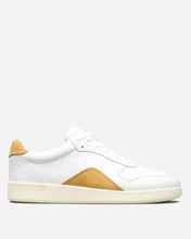 Load image into Gallery viewer, White with brown Everlane court sneaker, by Van der Veer