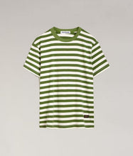 Load image into Gallery viewer, Green striped Kings Of Indigo T-shirt flat product photo
