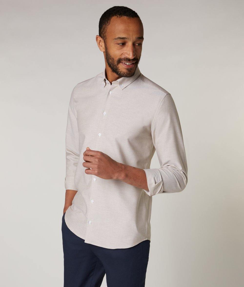 Labfresh Oxford shirt sand - Van der Veer